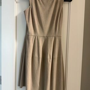 Sleeveless Taupe Fit-and-Flare Dress